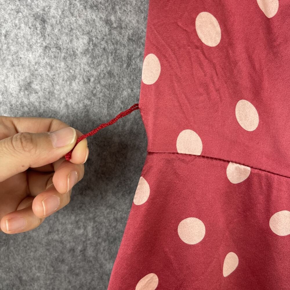 Vintage Betsey Johnson Silk Dress Womens Small Pink Polka Dot Retro Whimsy USA - Picture 12 of 16